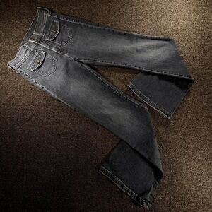 Gap 70s Flare High Rise Jeans Womens 26 2R Blue Dark Wash Button Flap Pocket